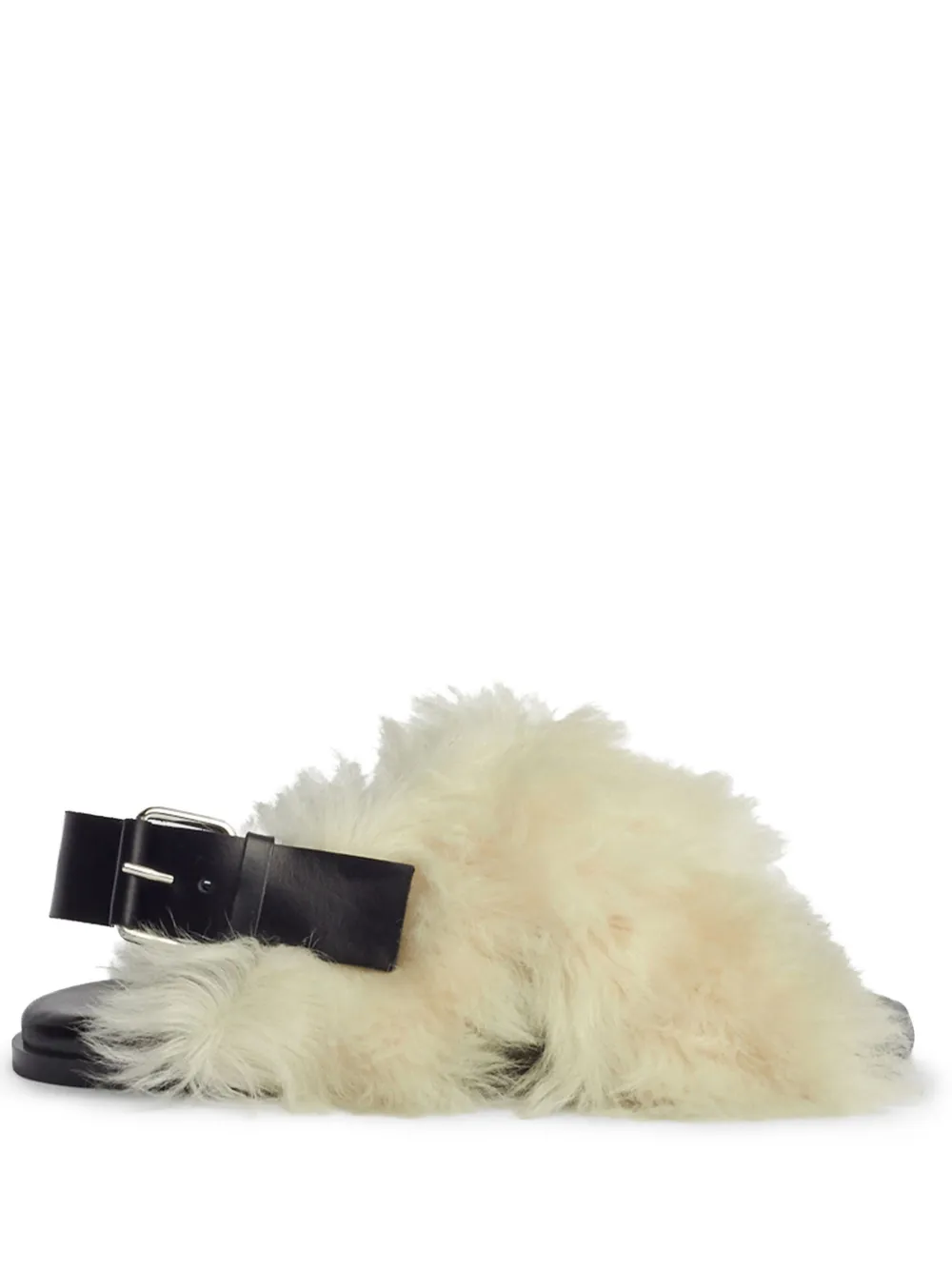 Proenza Schouler SQUARE SHEARLING SANDALS - Bianco