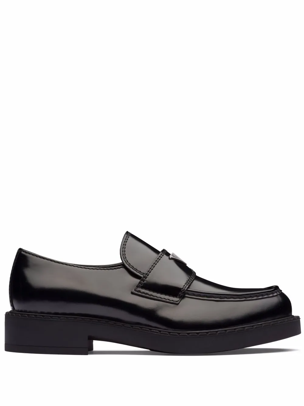 Prada Mocassini Chocolate con effetto spazzolato - Nero