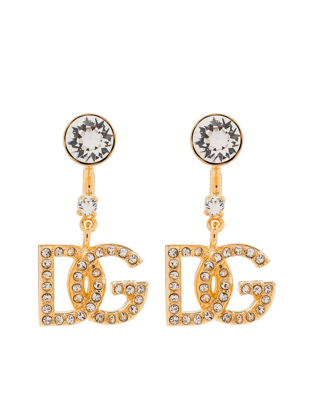 Dolce & Gabbana Orecchini D&G con cristalli - Oro