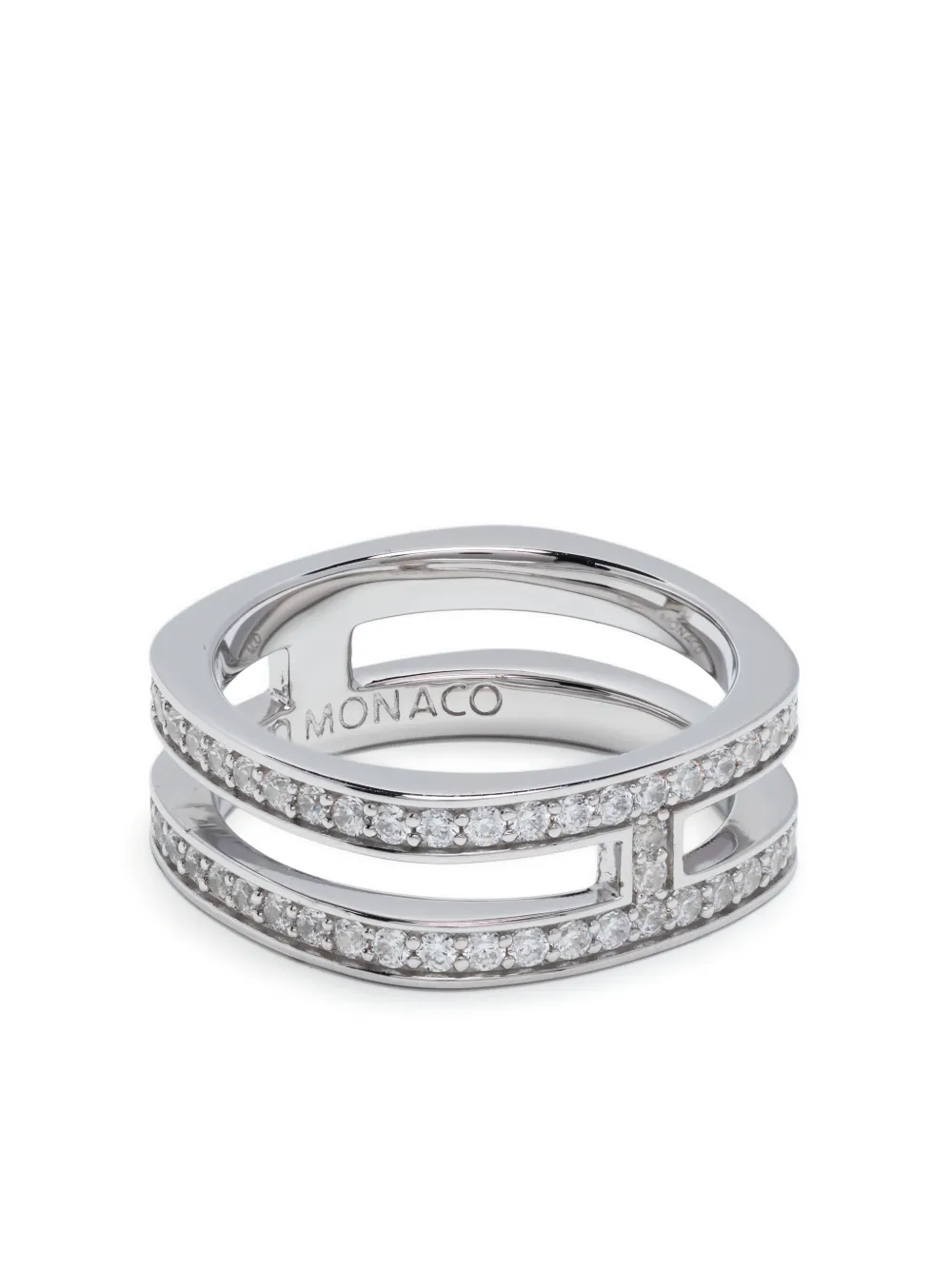 APM Monaco Anello con pavé - Argento