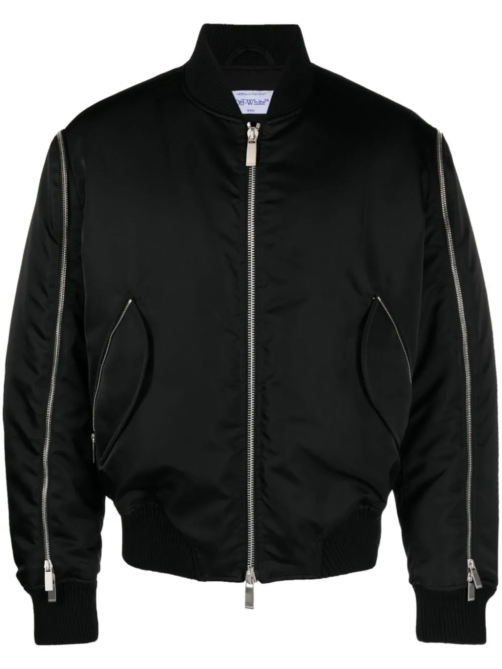 Off-White Bomber con zip - BLACK BLACK
