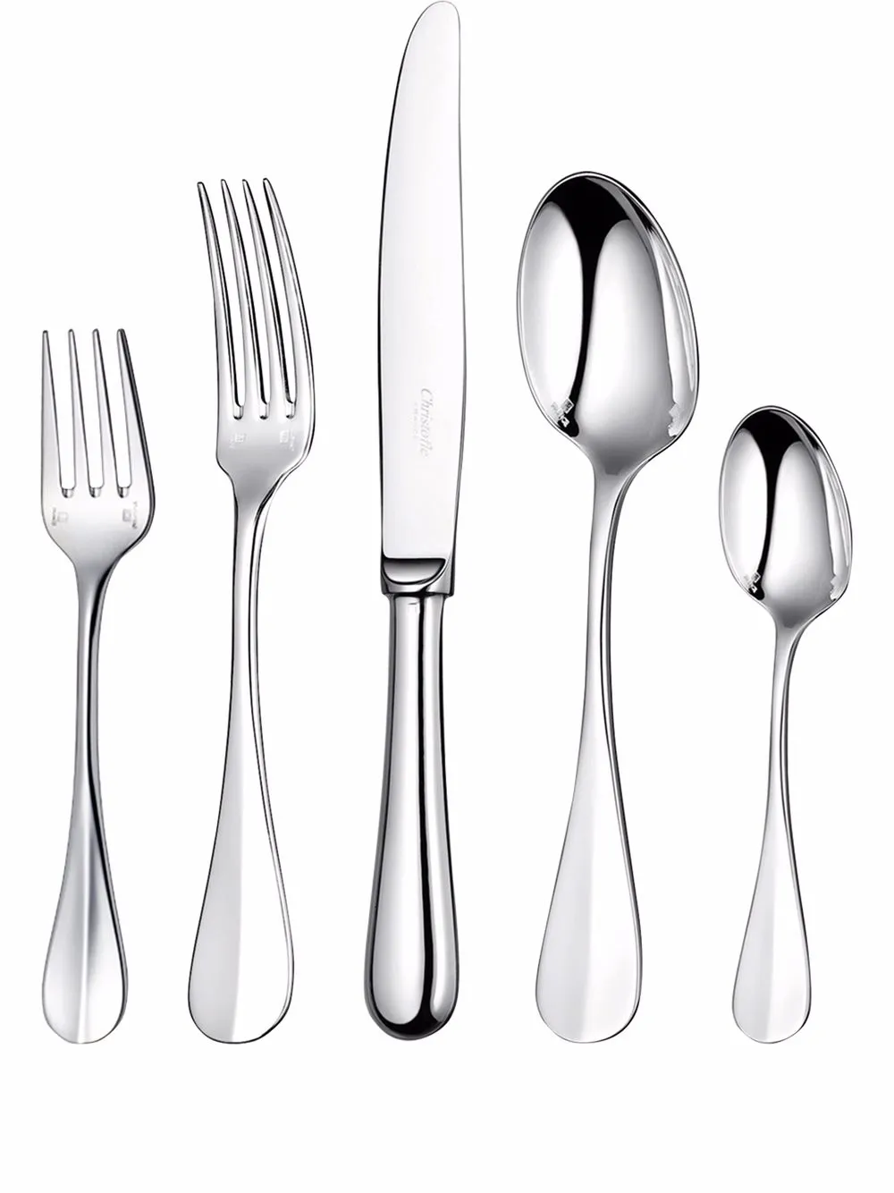 Christofle Set di cinque posate Fidelio individuali placcate argento