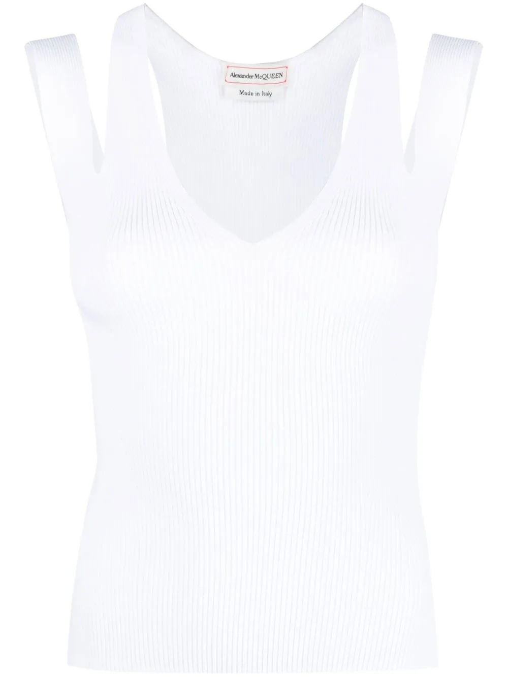 Alexander McQueen Top smanicato con dettaglio cut-out - Bianco