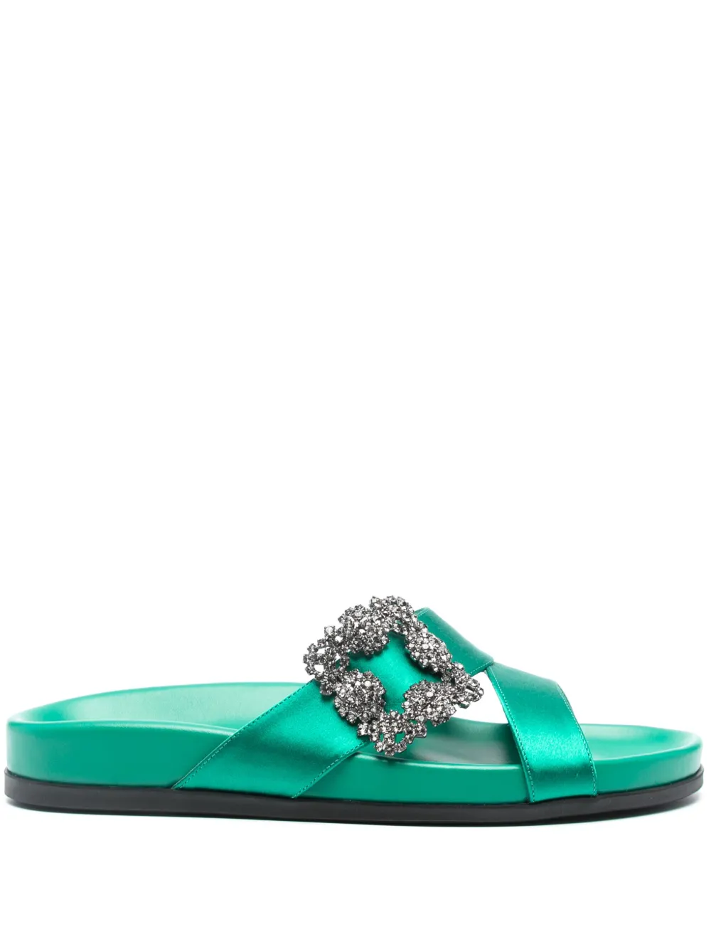 Manolo Blahnik Slippers Chilanghi con fibbia - Verde