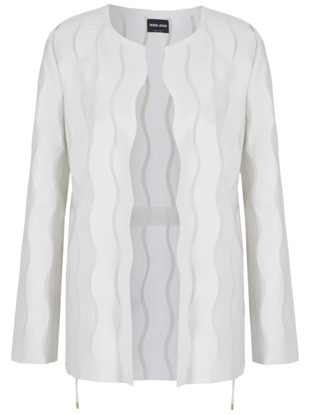 Giorgio Armani round-neck open-front jacket - Toni neutri