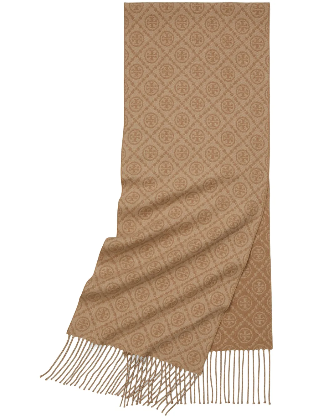 Tory Burch Sciarpa con intarsio - Marrone