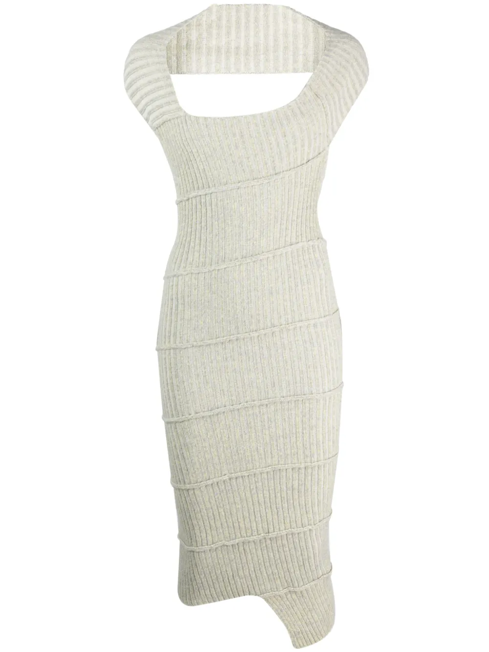 MM6 Maison Margiela Abito midi asimmetrico - Verde