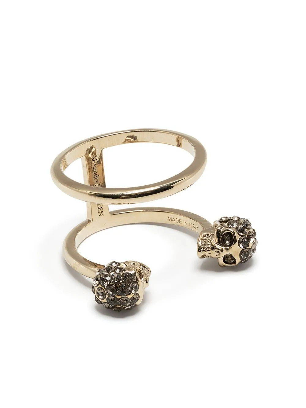 Alexander McQueen Anello con strass - Oro
