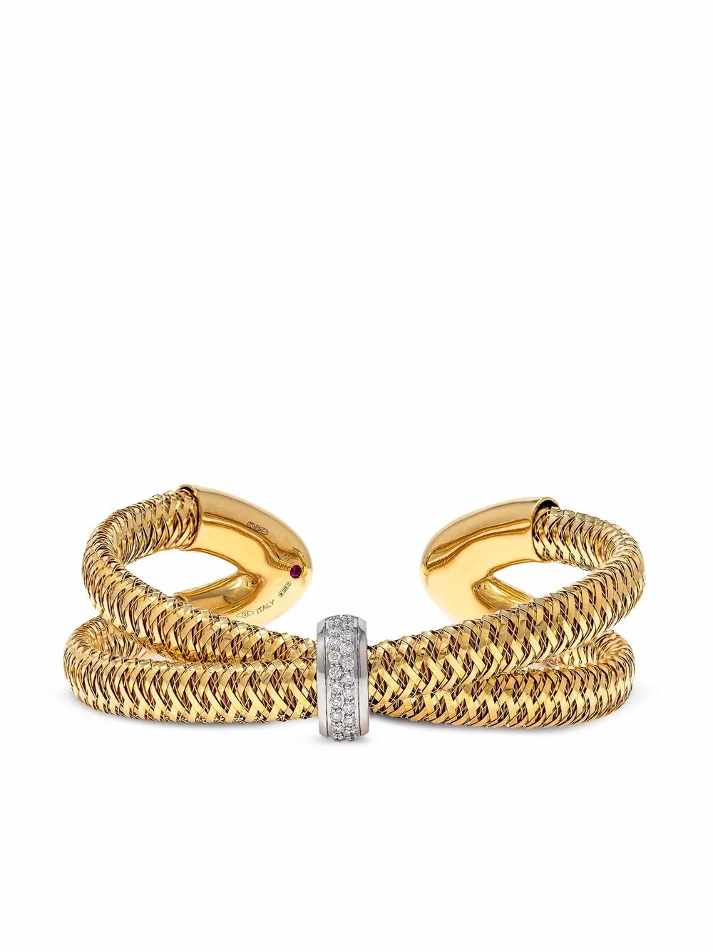 Roberto Coin Bracciale rigido Primavera in oro giallo 18kt con diamanti