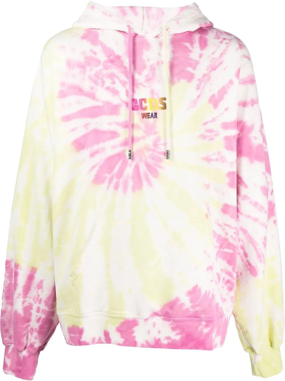 Gcds Felpa con fantasia tie-dye - Giallo