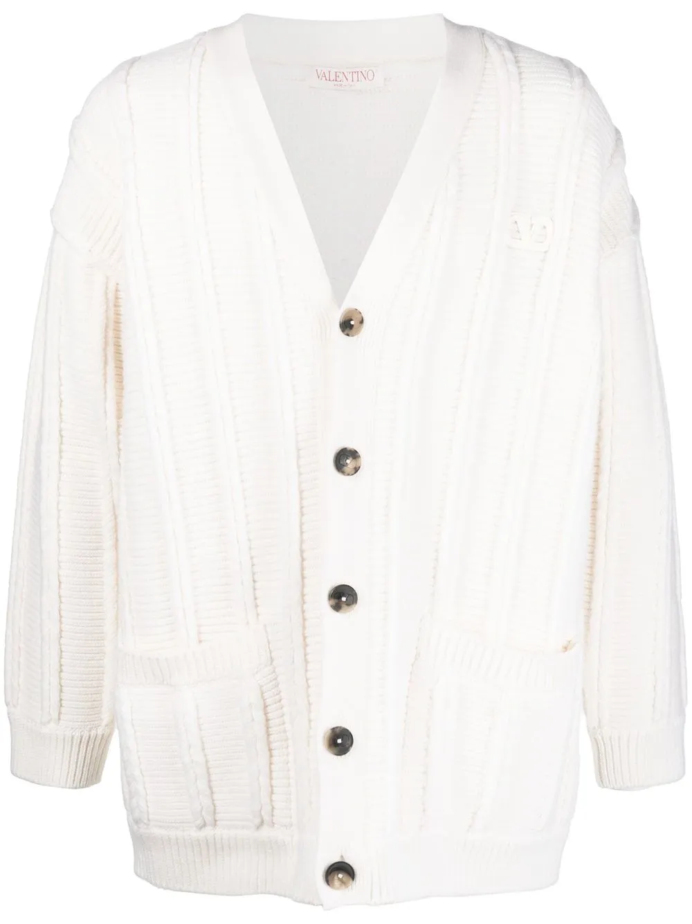 Valentino Garavani Cardigan a coste - Toni neutri
