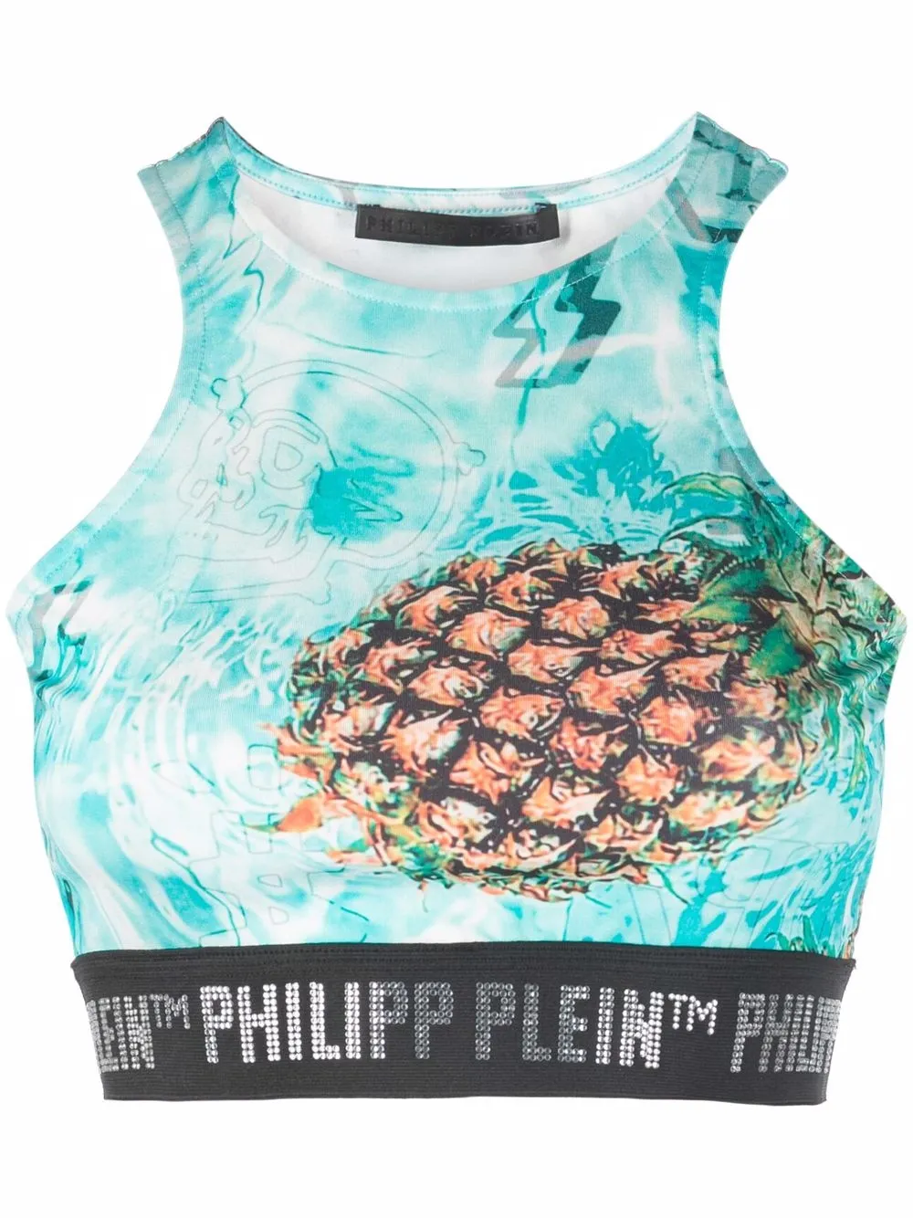 Philipp Plein Top sportivo Pineapple Skies - Blu
