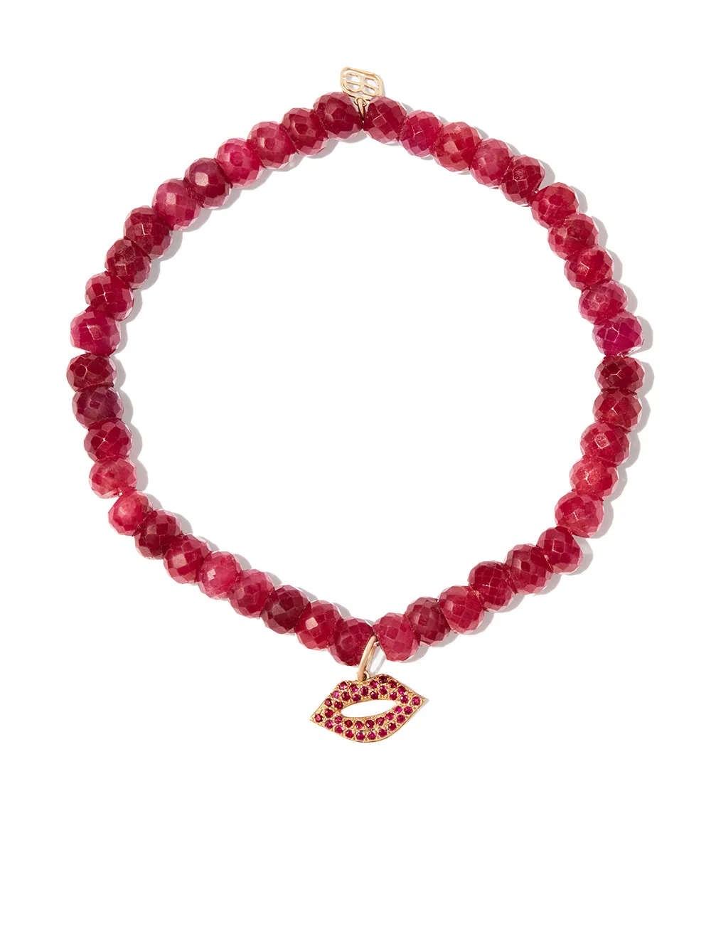Sydney Evan Bracciale con ciondoli Lips in oro giallo 14kt andalusite e rubino