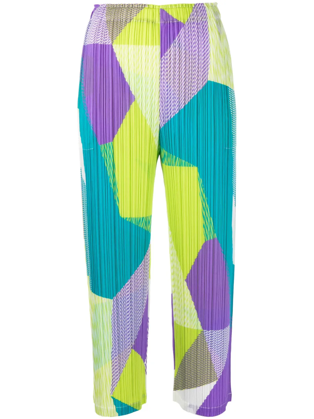 Pleats Please Issey Miyake Pantaloni crop plissettati - Giallo