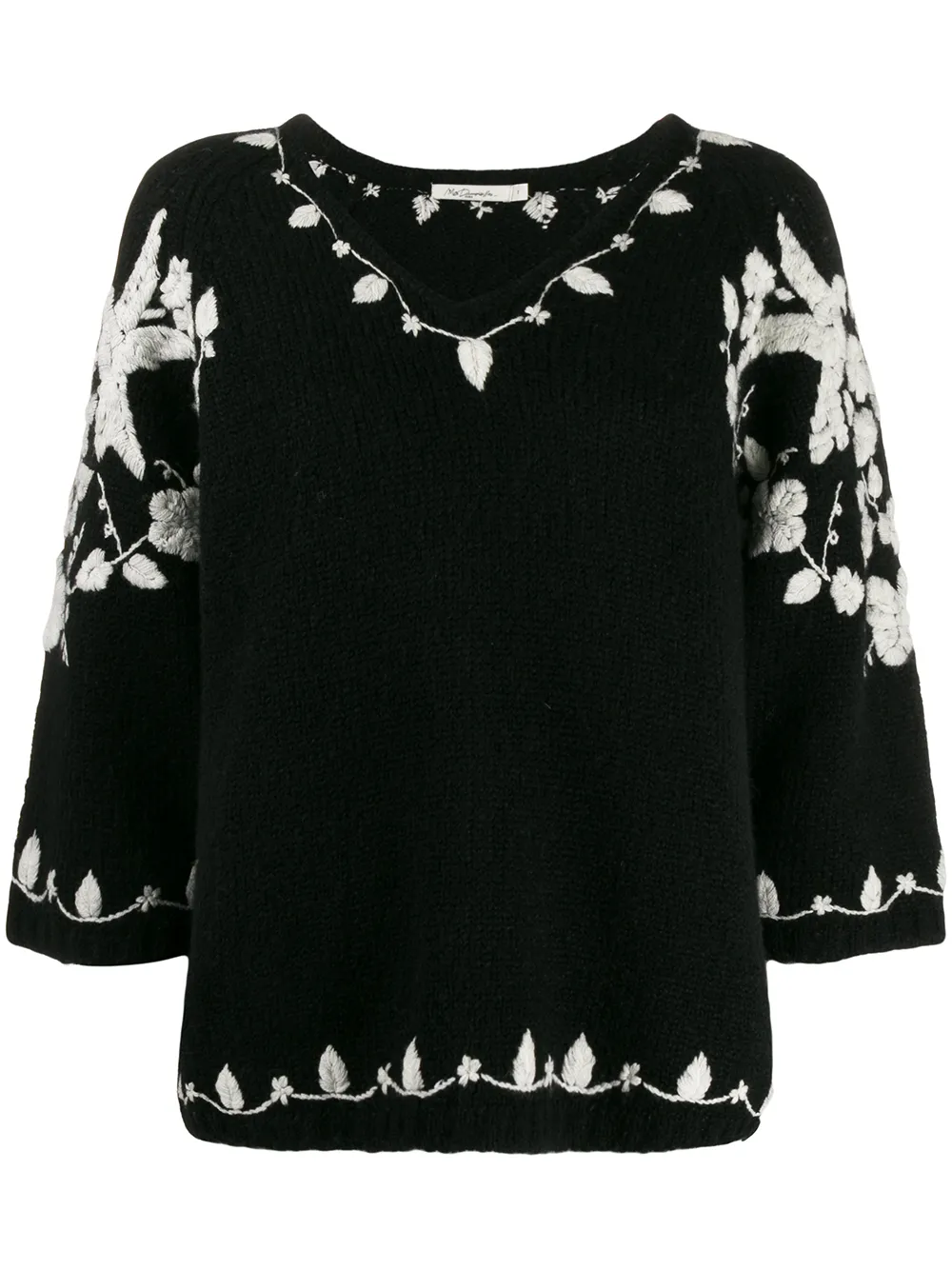 Mes Demoiselles Maglione con ricamo - Nero