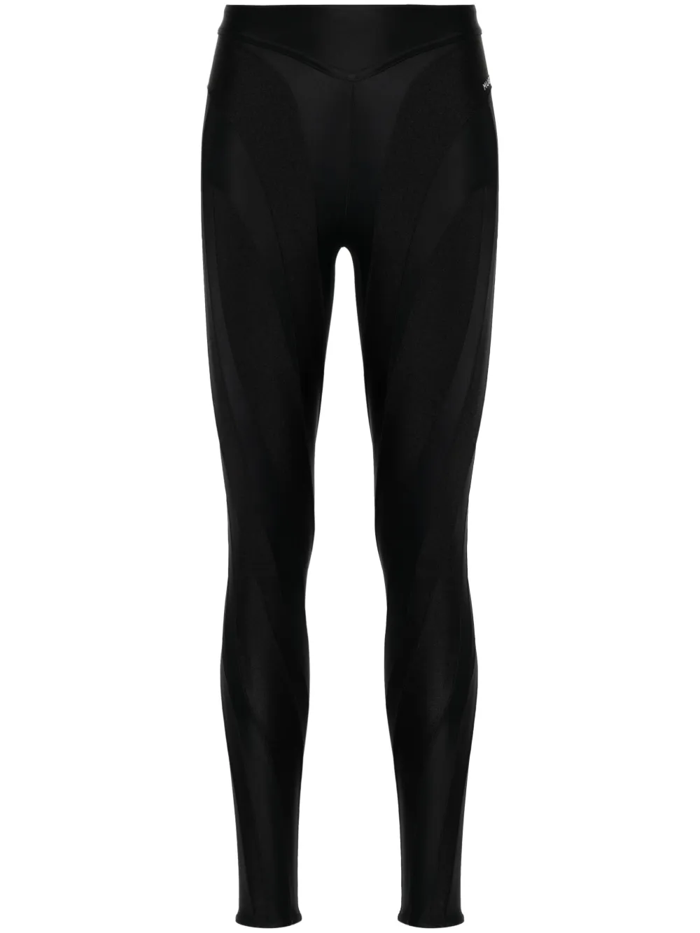 Mugler Leggings Spiral con inserti - Nero