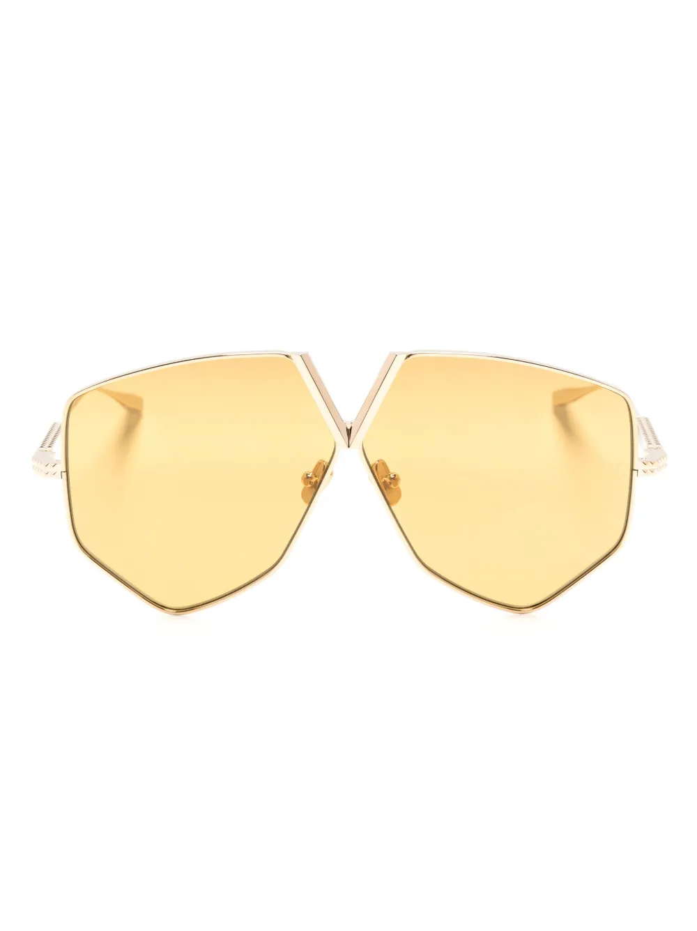 Valentino Eyewear Occhiali da sole V-Hexagon oversize - Oro