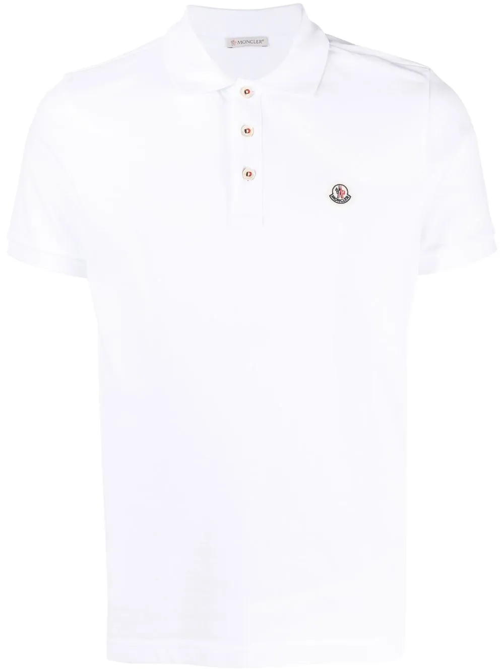 Moncler Polo con applicazione logo - Bianco