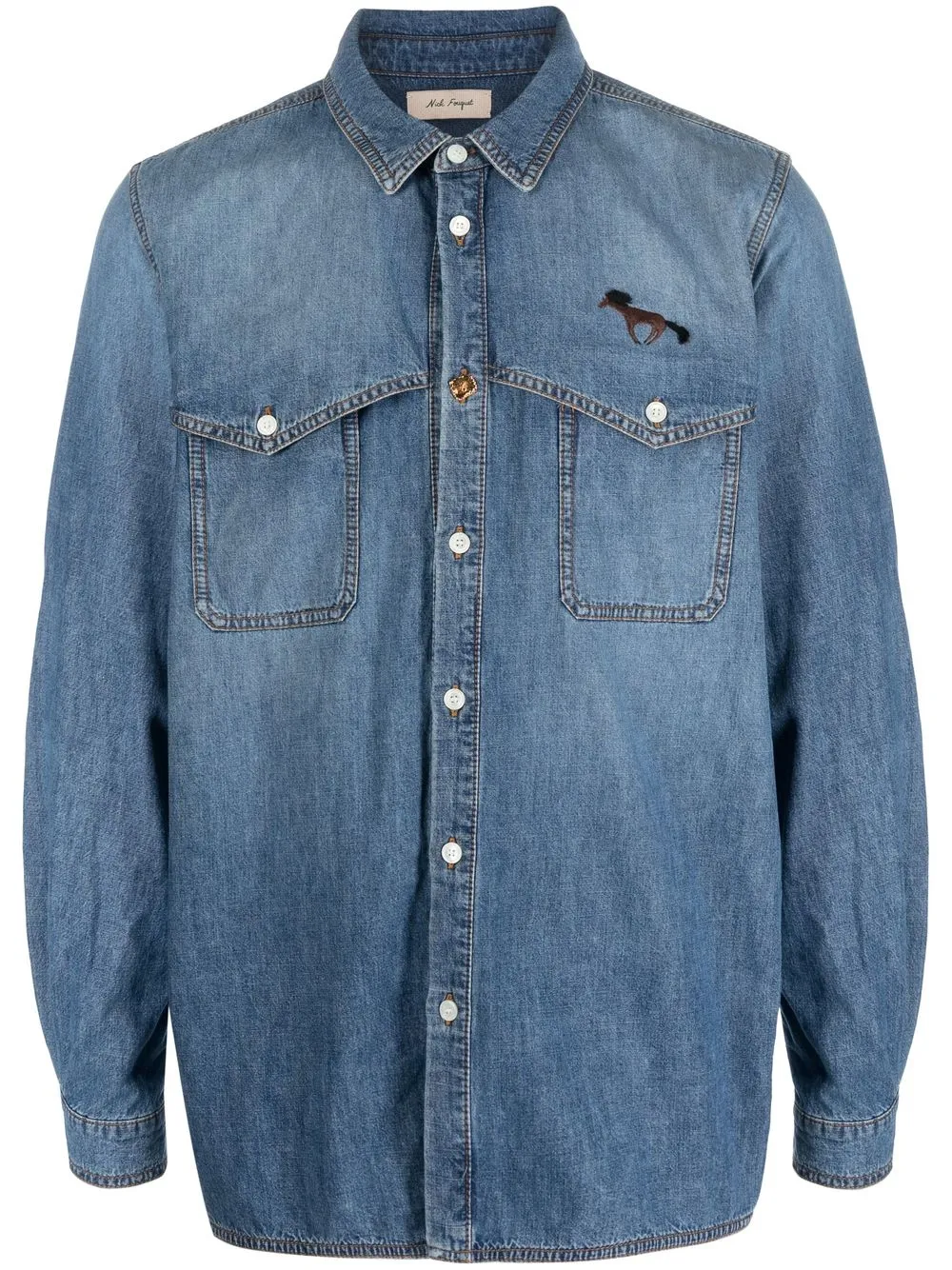 Nick Fouquet Camicia denim - Blu