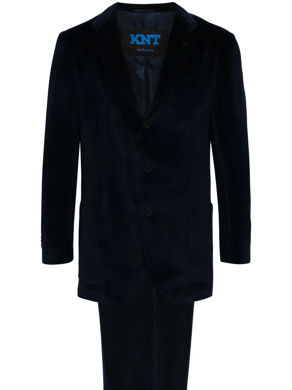 Kiton single-breasted corduroy suit - Blu