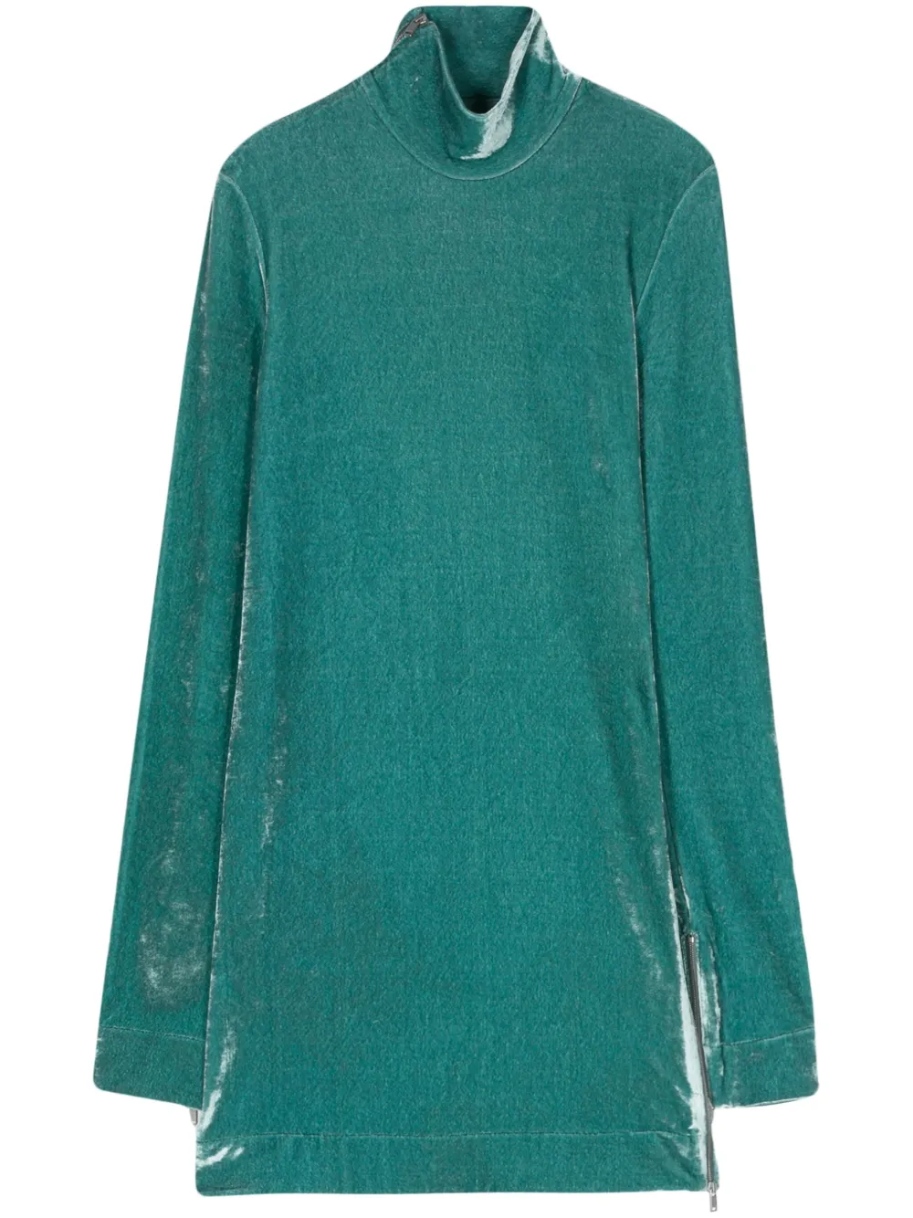 Jil Sander crushed-velvet mini dress - Blu