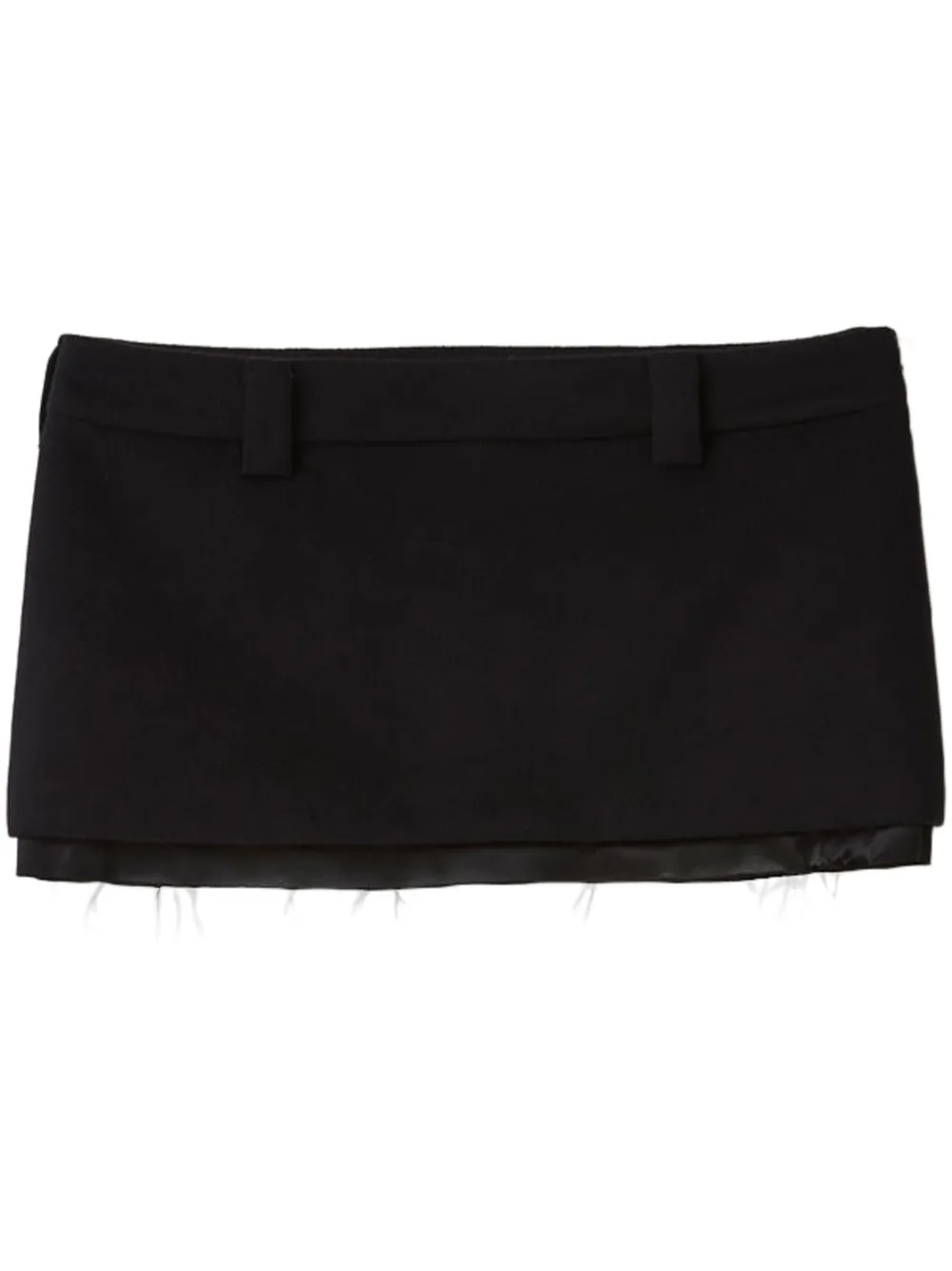 Miu Miu satin-trim velour miniskirt - Nero