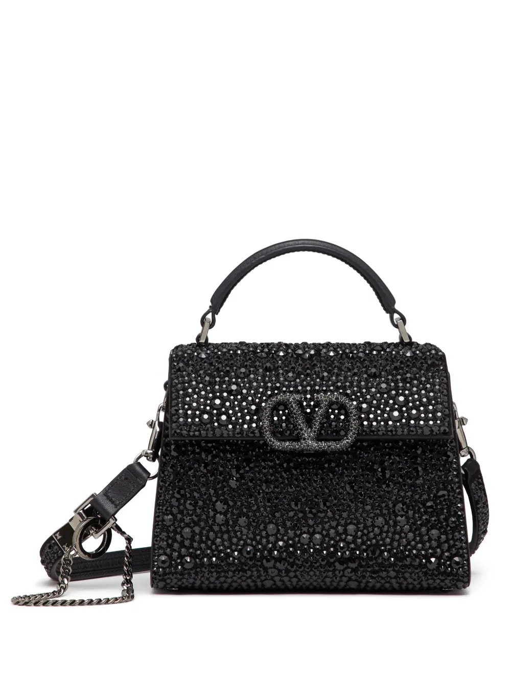 Valentino Garavani Borsa tote VSling con decorazione - Nero