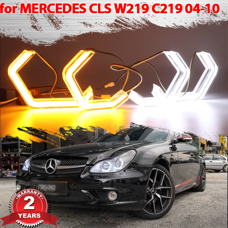 Switchback M4 Style Light Halo Rings Drl Led Angel Eyes Kit Per Mercedes Benz Cls W219 C219 2004-2010 Retrofit Faro