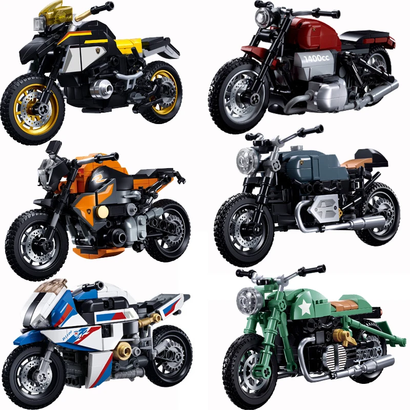 Sluban Bmw Series Motorcycle Technical Building Block Racing Car Model Vehicle Steam Assembly Motor Bricks Giocattoli Per Bambini Regalo Per Ragazzi