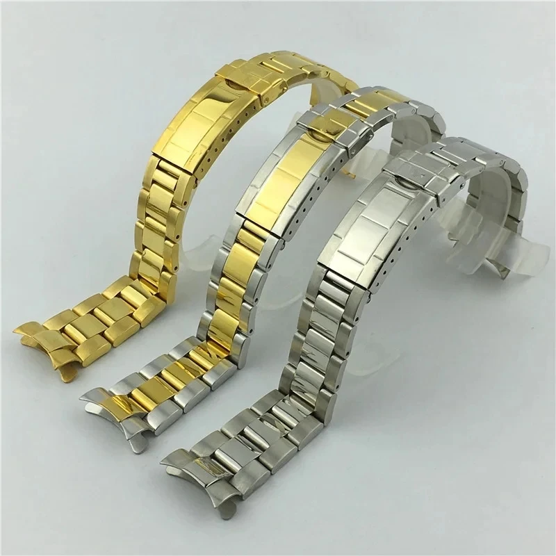 Cinturino Per Orologio In Acciaio Inossidabile Per Rolex Submariner Daytona Explorer Chiusura Per Distribuzione Della Data Cinturini In Oro Argento 20