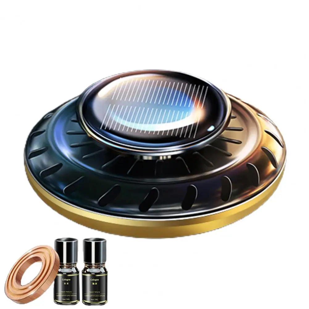 Stylish High Temperature Resistant Mini Solar Ufo Shape Rotating Car Windshield Essential Oil Diffuser For Bathroom