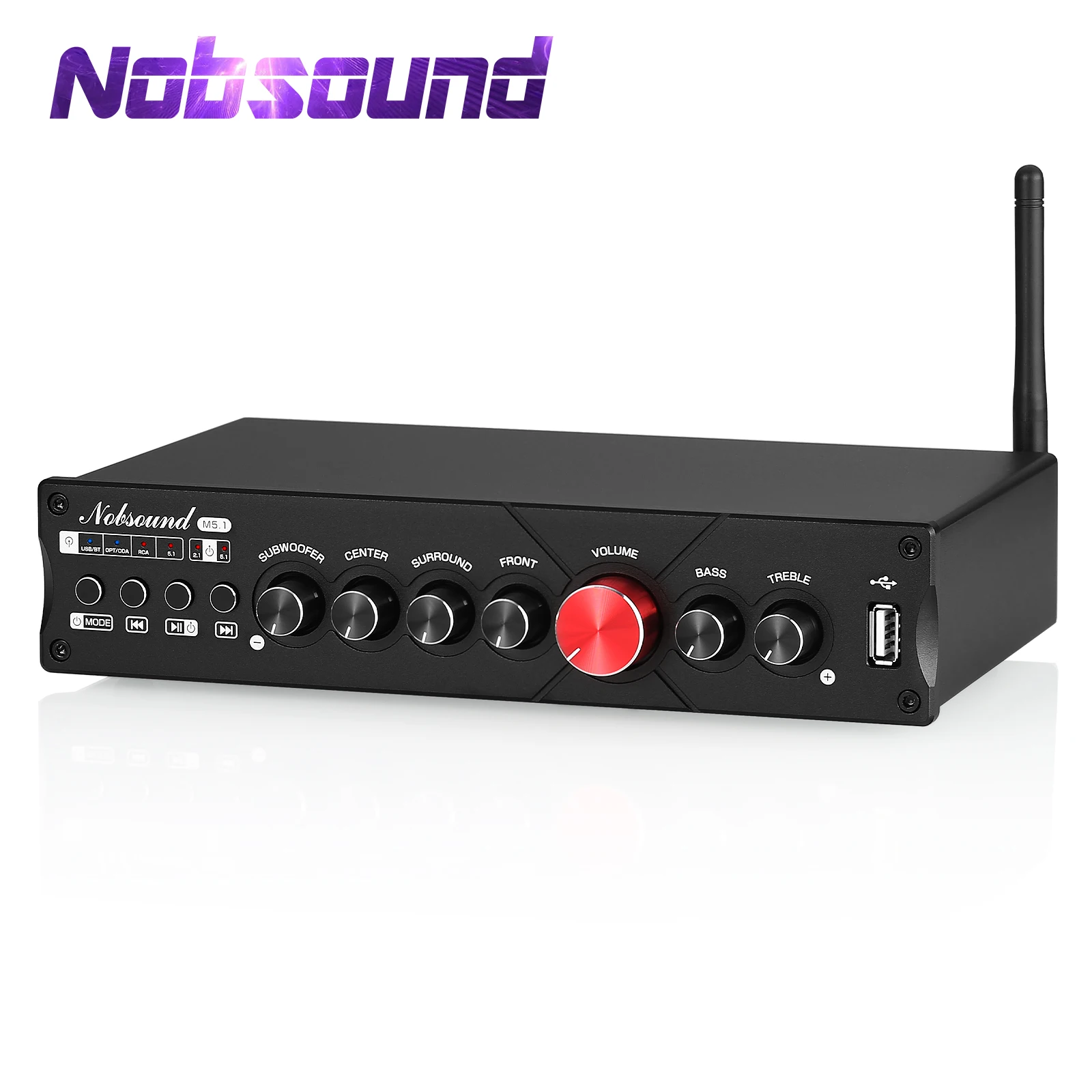 Ricevitore Bluetooth Digitale Nobsound M5.1 Amplificatore Subwoofer A Disco U Coassiale/Ottico A 5.1 Canali Per Home Theater