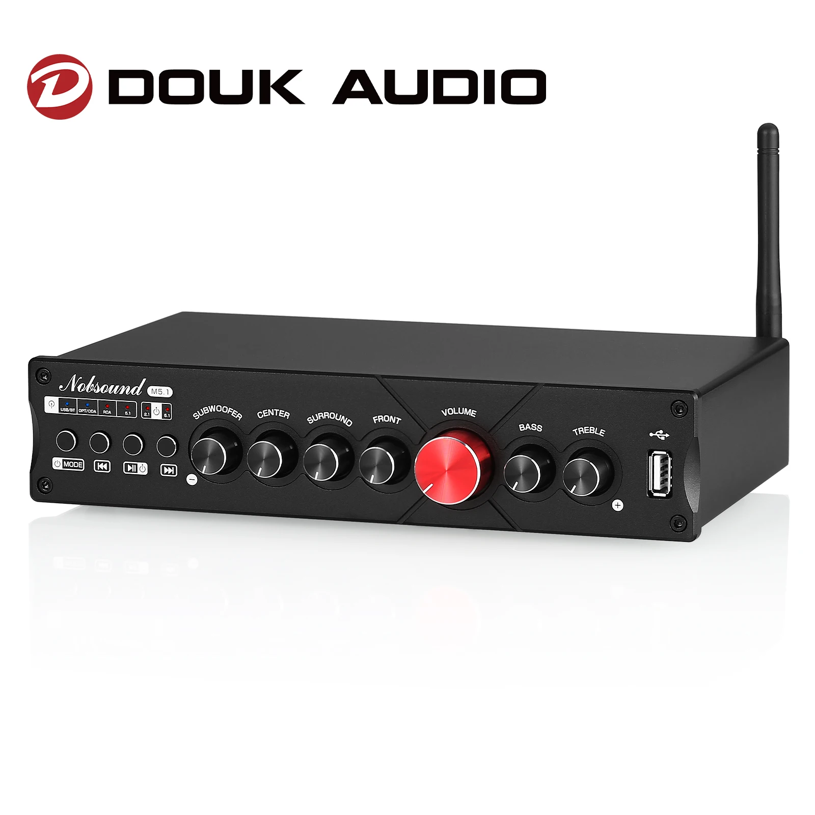 Douk Audio Hifi 5.1 Canali Amplificatore Digitale Bluetooth 5.0 Ricevitore Usb/Coax/Opt Home Theater Amp Subwoofer Amp Ldac