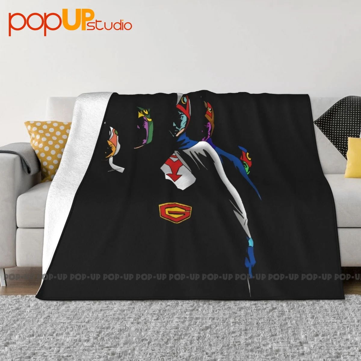 Gatchaman Superhero Character Coperta Velvet Comfort Super Warm Faux Fur Throw Home Decotation