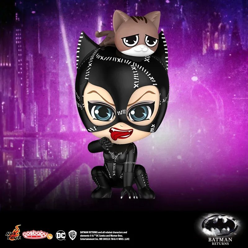 Original Hottoys Cosbaby Batman Catwoman Penguin Action Figures Batman The Dark Knight Returns Character Collection Model Toys