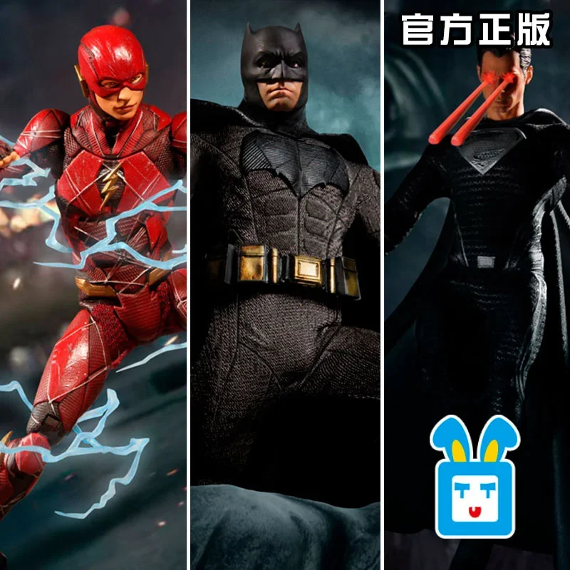 100% Marvel Mezco Dc Justice League Superman Batman Flash Set Per 3 Persone Action Figures Animate Statue Statue Doll Gift Toy Action