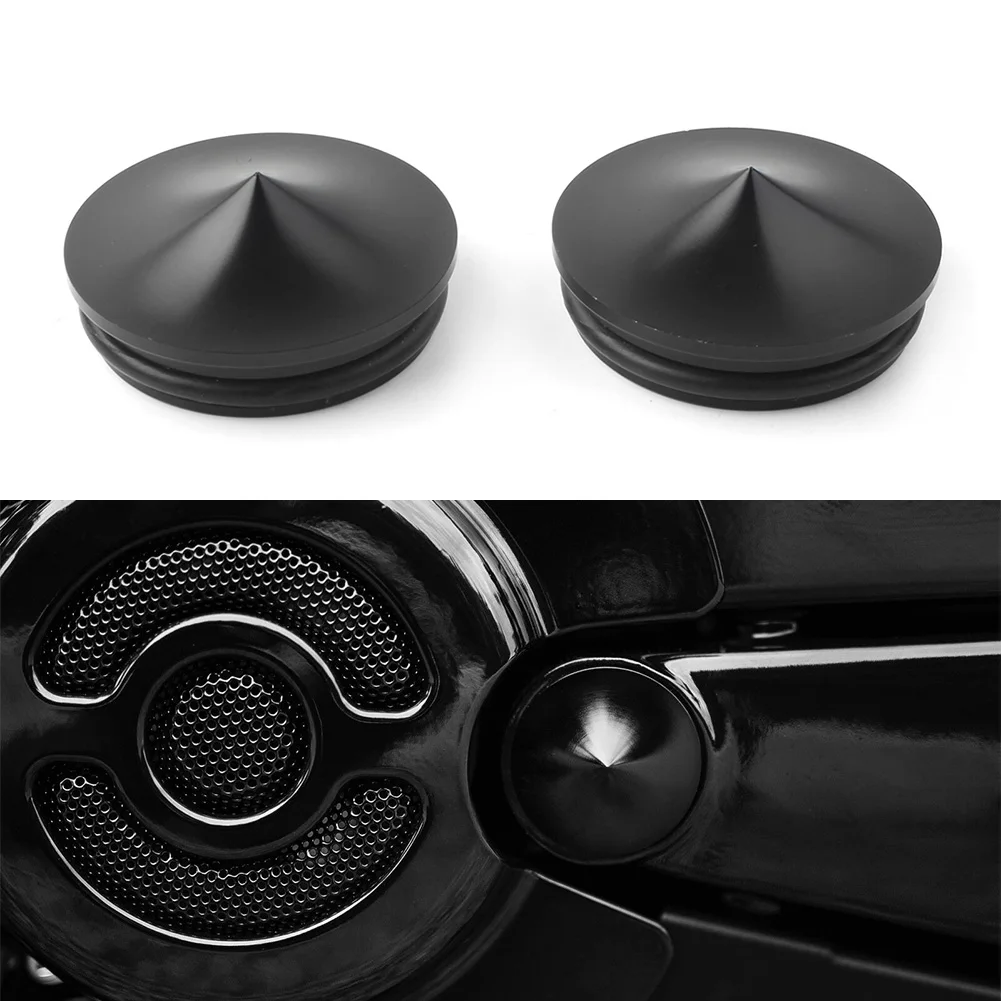 2 Pz Per Harley Davidson All V-Rod 2006-2017 Moto Swingarm Pivot Cover Kit Raso Nero Alluminio