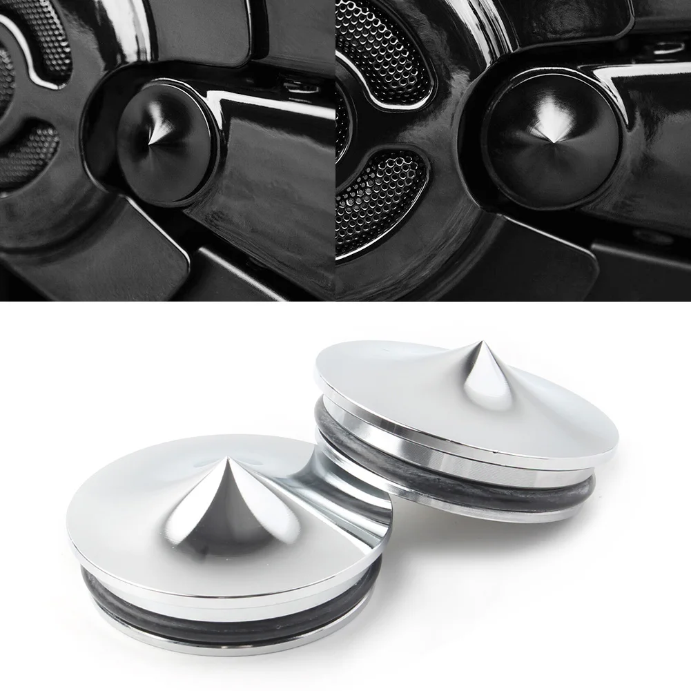 2 Pezzi Moto Swingarm Pivot Cover Kit Satin Per 2006-2017 Harley Davidson All V-Rod Alluminio Chrome