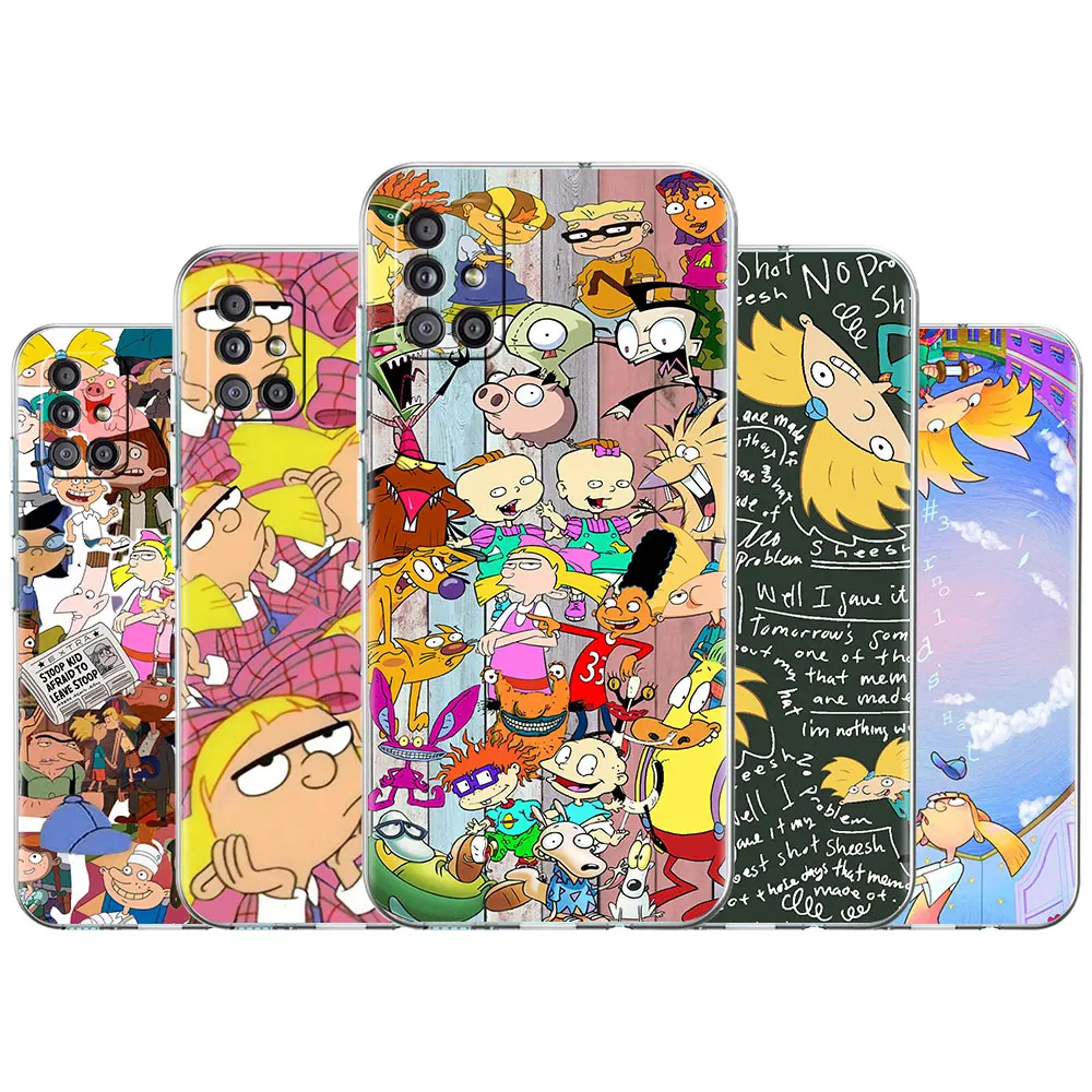 Cassa Del Telefono Di Tendenza Per Samsung Galaxy A52 A12 A32 A21S A51 A73 Trasparente Morbida Funda A72 A31 A50 A41 Celular Cover Hey Arnolds Cartone