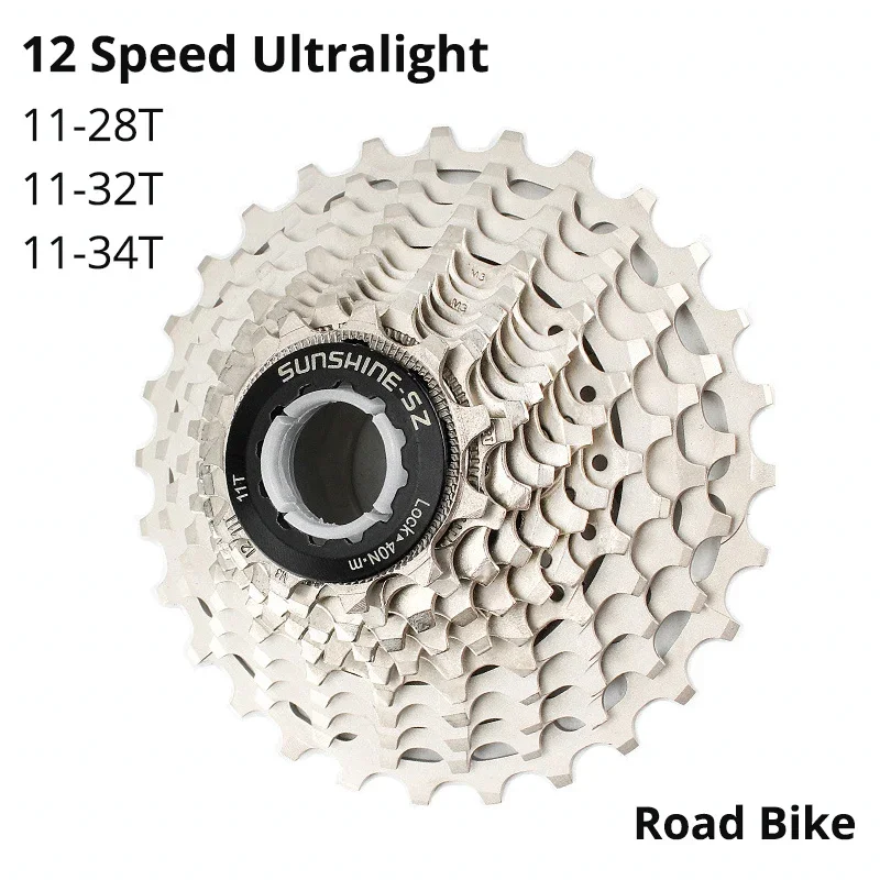 Sunshine 12 Speed Cassette Bici Da Strada Ultralight 34T 32T Cassette 12V Per Shimano Sram 12-Speed Pignone Hg Roadbike Parti Di Biciclette