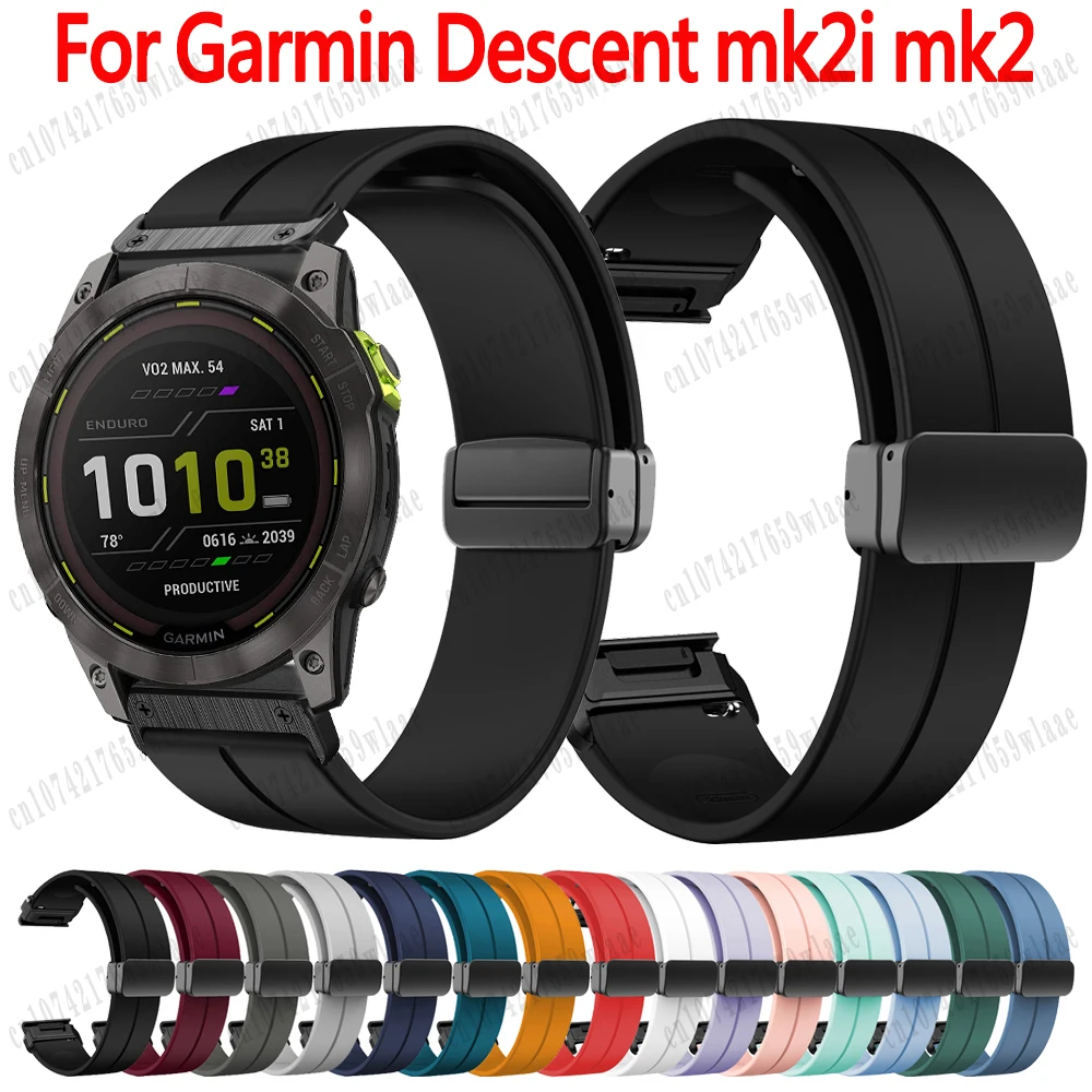 Cinturino Con Fibbia Pieghevole Magnetica In Silicone Per Garmin Descent Mk2I/2 Smartwatch Band Tactix 7 Pro Delta Enduro 2 D2 Delta Px Bracele
