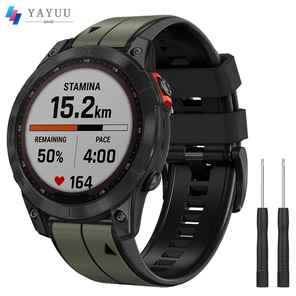 Cinturino Per Fenix 7X / Fenix 6X / Fenix 5X, Quick Fit Cinturino Per Garmin Fenix 6X Pro / Fenix 5X Plus / Fenix 3 / Descent Mk2 Wristband Del Silico
