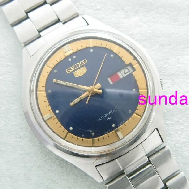 Orologio Vintage Automatico Con Doppio Calendario 1980S 7009 (Romano + Inglese) Seiko 5