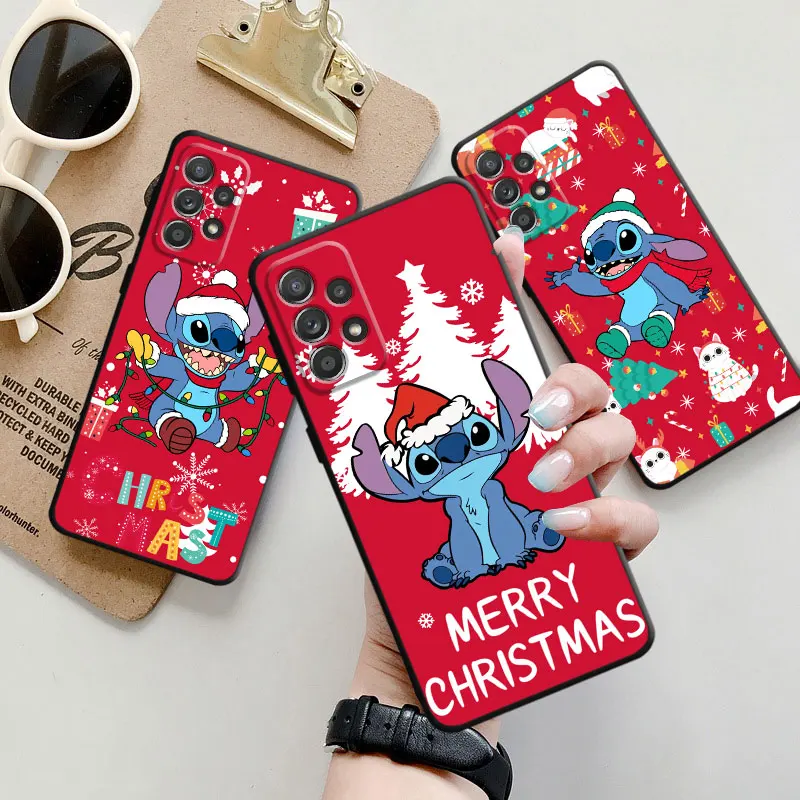 Custodia Coque Per Samsung Galaxy A21S A50 A71 A12 A53 A51 A13 A52 4G 5G A32 A32 Celular Disney Lilo Stitch Silicone Natalizio