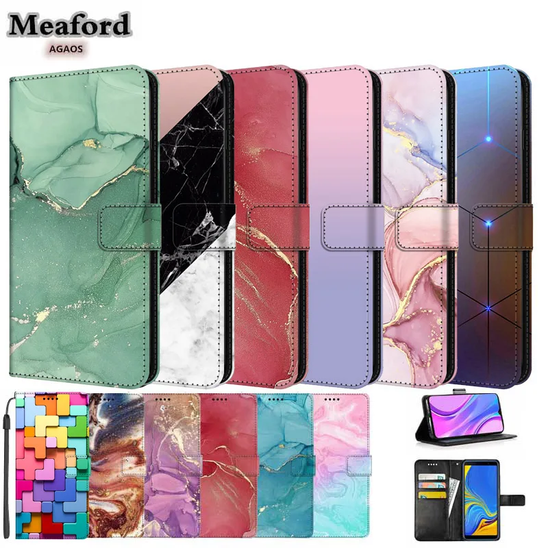 Custodia Flip Per Samsung Galaxy A03 Core A02 Funda Marble Marble Marble Portafoglio Portafoglio Book Custodia In Pelle Per Samsung Galaxy A31 A51 A71