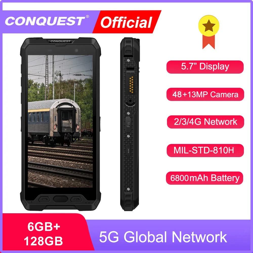Conquest S28 5G Ip68 Smartphone Robusto Impermeabile Telefono Cellulare Android 11, Cellulare Versione Globale, S28, 5G, Ip68