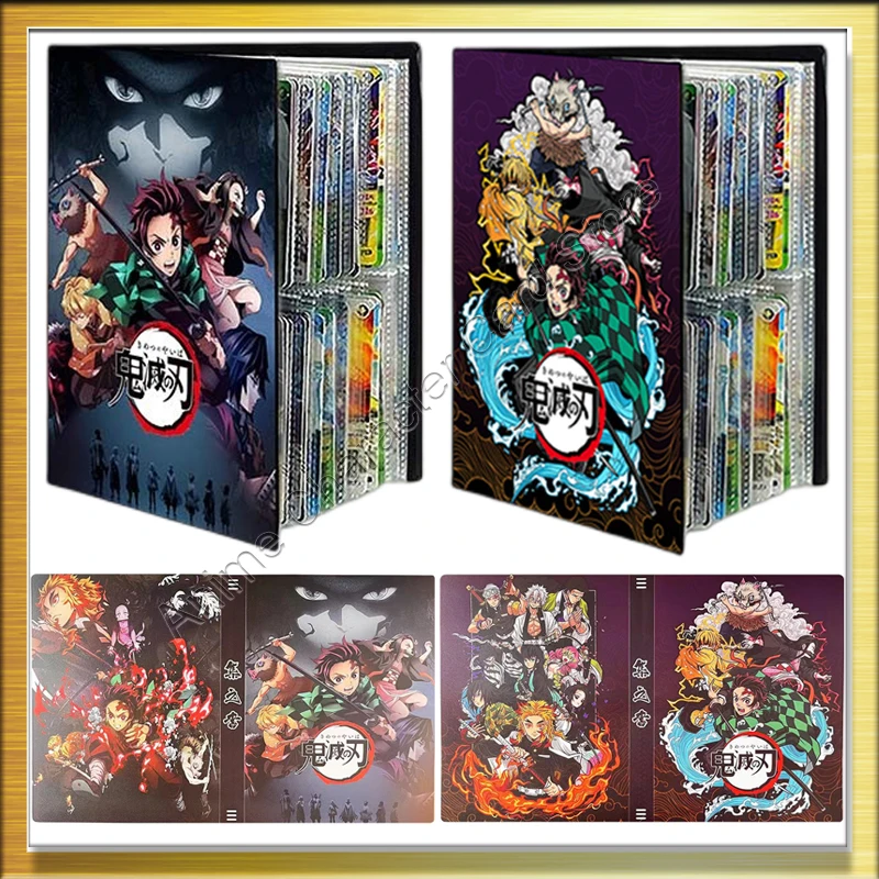 New Demon Slayer Card Album Collection Book Preferiti 4 Tasche Toy Kawaii Cute Cartoon Toy Gift 4 Grids Anime Cards Holder Book