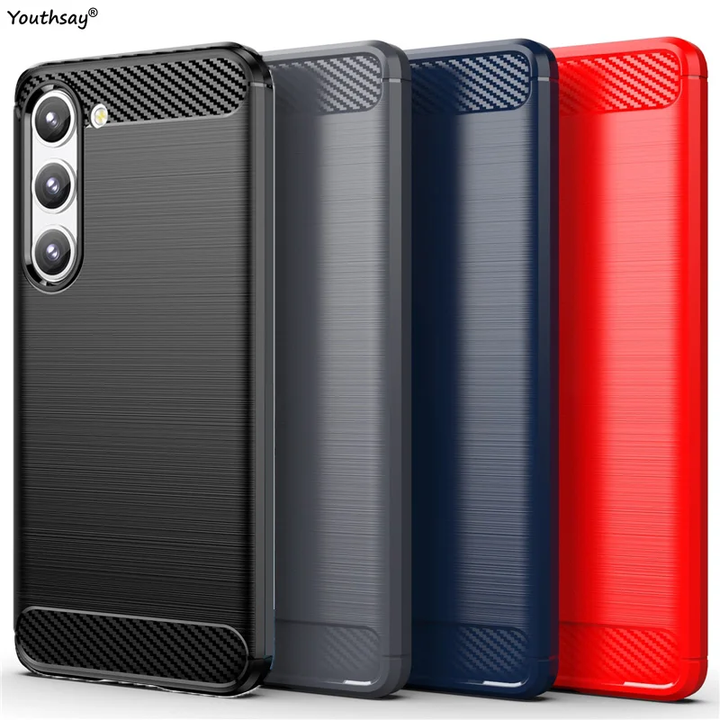 Per Samsung Galaxy S24 Custodia S23 Fe S22 S21 S20 Cover In Silicone Morbido Al Carbonio In Gomma Samsung S24 Ultra S24 S22 Plus S20 S21 Fe Case
