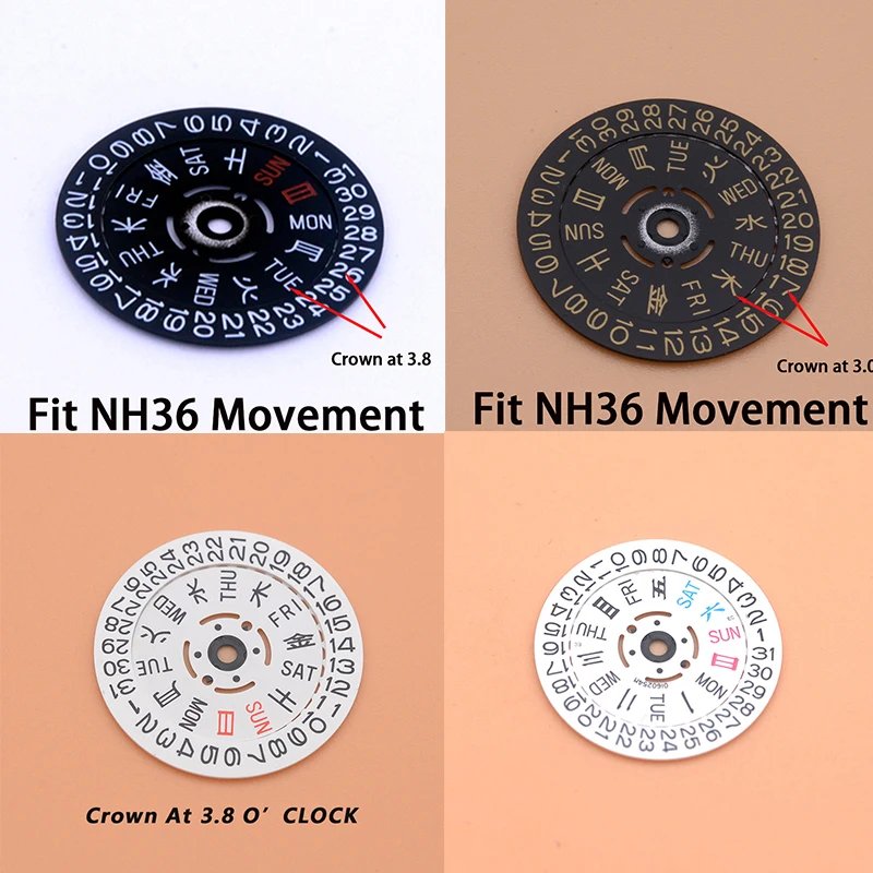 Seiko Nh35 Nh36 Movimento Giapponese Sostituzione Pezzi Di Ricambio Adesivi Calendario Data Giorno Disco Ruota Fit Seiko Skx007 Srpd 6105 Tonno