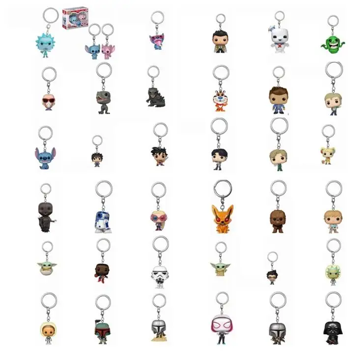 2023 New Funko Pop Dragons Ball Star War Portachiavi Giocattolo Summer Stitch Angel Rick Narutos Kurama Todoroki Figure Toys